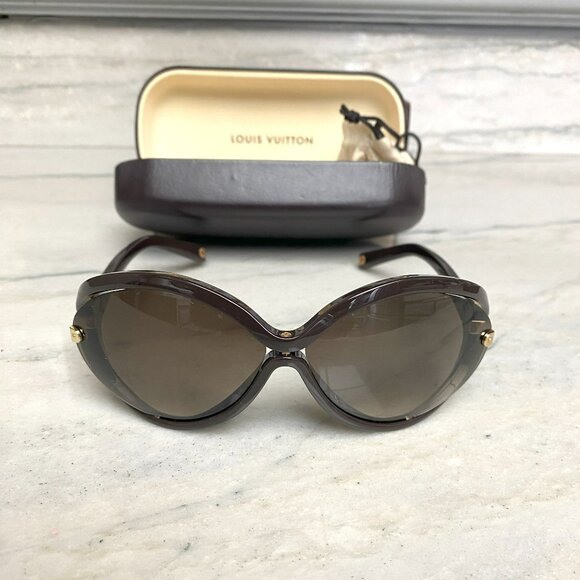 LOUIS VUITTON Brown Plastic Frame Daphne Sunglasses Shades Z0415W - Picture 1 of 9
